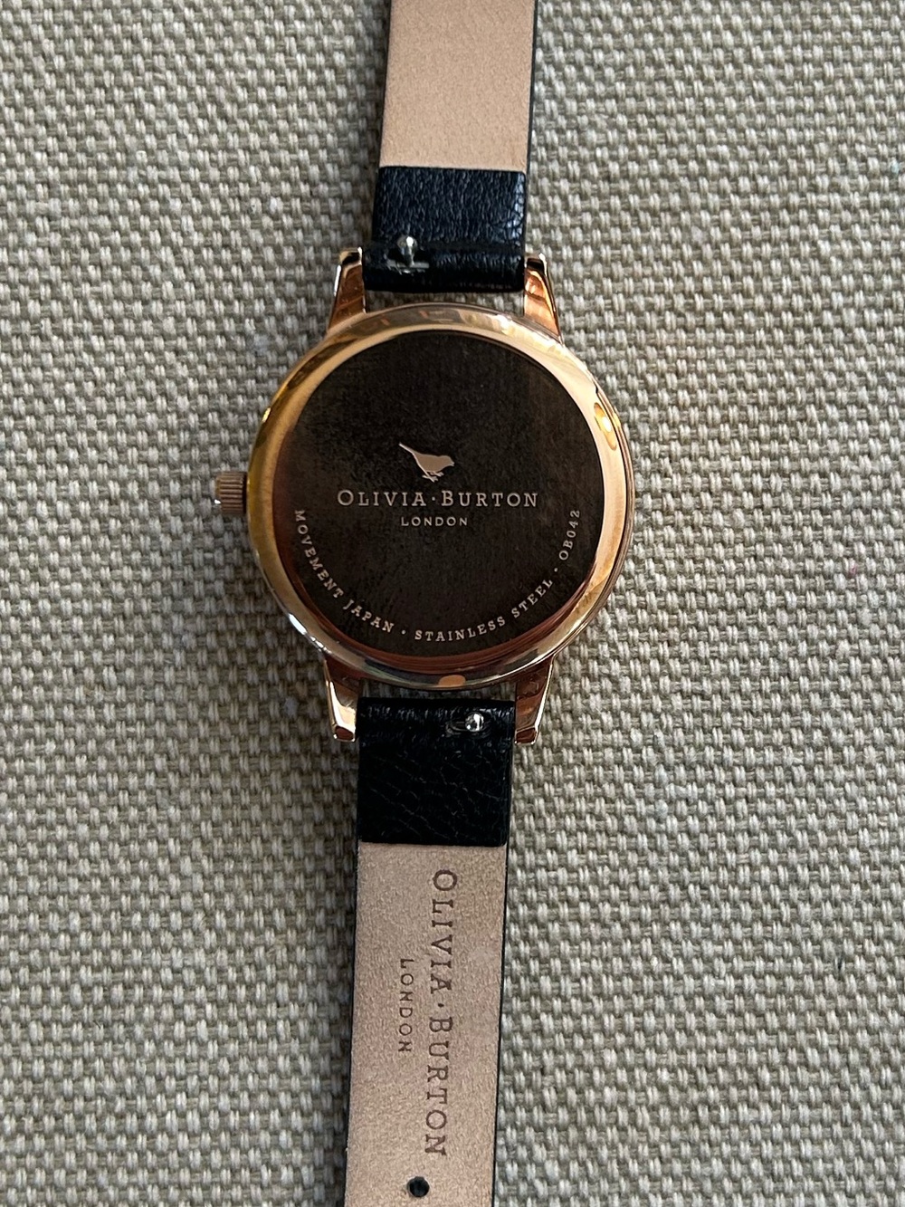 Olivia Burton Dancing Daisy Floating Flowers Watch With Black Leather Band - Picture 2 of 7